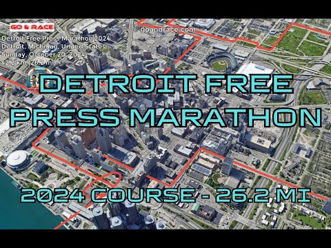 Detroit Free Press Marathon 2024: fly over the marathon course!