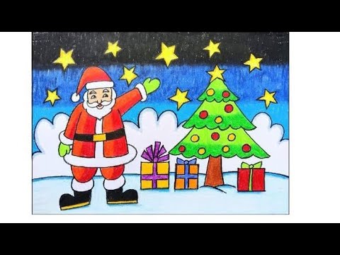 Santa Claus drawing easy/Christmas drawing/Christmas tree drawing.#youtube #trending#christmas#art .