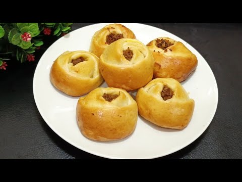 Super Soft Beef Buns Recipe! Its So Delicious! Flower Bread Recipe! Buns Recipe Potato Recipes