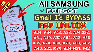 SAMSUNG FRP BYPASS 2024 (100% DONE) Android 13-14 Latest Security 2025 Frp Lock Removal/Frp Unlock