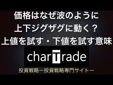 [動画で解説] 価格はなぜ波のように上下ジグザグに動く？上値を試す・下値を試す意味｜charTrade（基礎編）