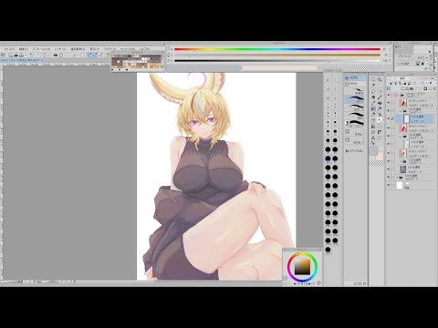 無言で作業垂れ流し【お絵かき/尾丸ポルカ】