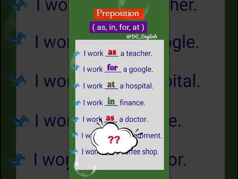 👷I work (in , as, for Or at) ..❓..Government.| English Grammar Rules | Preposition Of Work