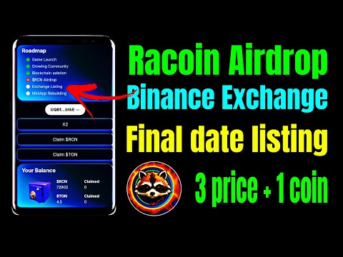 Racoin airdrop | Racoin confirm listing date | Racoin airdrop exchange date | New Airdrop today