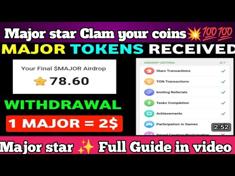 Major Star distribution done || Major star ko Exchange sa connect karna ka treka || Withdrawal 💥💯