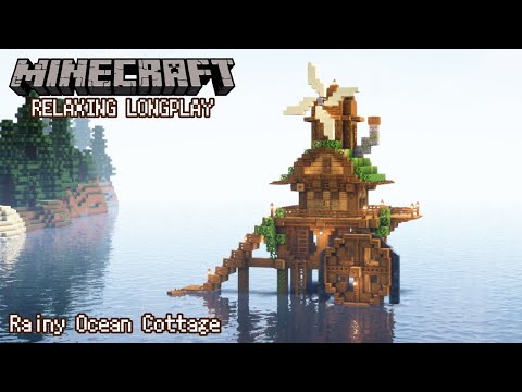 【作業用・睡眠用】雨の中の無言マインクラフト建築 - Minecraft Relaxing Longplay raniny ocean(no commentary)【10分で寝落ち】