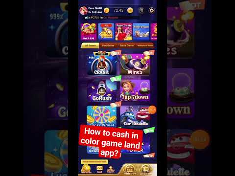 How to cash in color game land app?