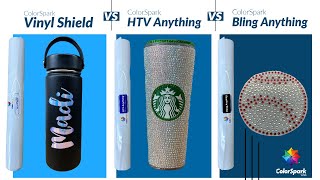 ColorSpark™ Bling Anything vs HTV Anything vs Vinyl Shield | What's the Difference?