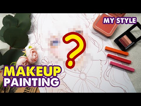 Makeup for Pencil Drawing ? - Drawing Flower Girl with Colored Pencil & Oil Pastel | Huta Chan