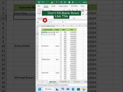 STOP Leaving Blank Cells in Excel #shorts #exceltips #exceltricks