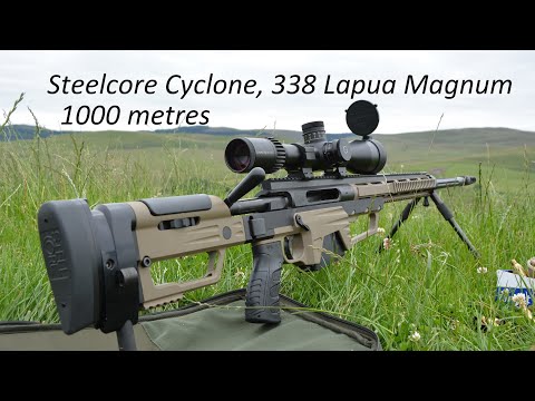 Shooting the 338 Lapua Magnum Steel Core Cyclone rifle, Long Range at WMS Firearms Training in Wales