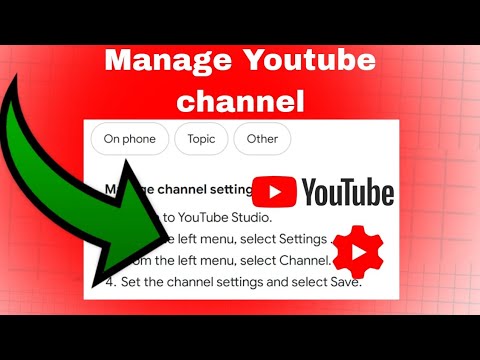 how to manage youtube channel