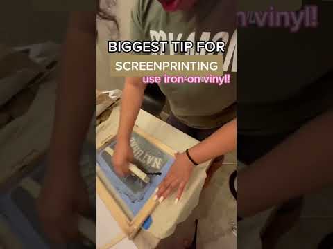 BIGGEST Screenprinting tip using IRON ON VINYL! #screenprinting #ironon #vinyl #cricutmade