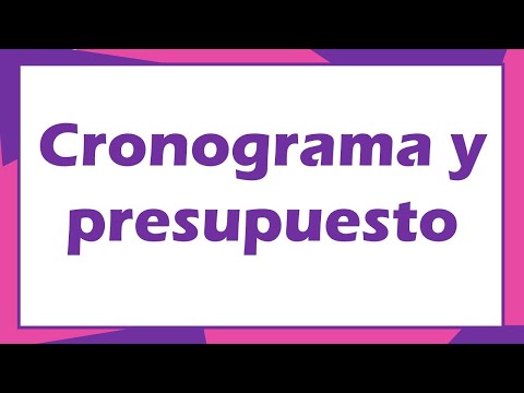 Cronograma y presupuesto