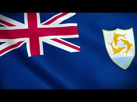 [10 Hours] Anguilla Flag Waving - Video & Audio - Waving Flags