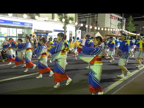 2024 第62回花笠祭り 第1日 第6集団 山車 山形パナソニック テツandトモ 4K版