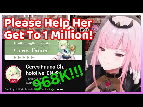 Calli Pleas EN and JP Viewers to Help Fauna Get To 1M Subs Before Her Graduation (Hololive)