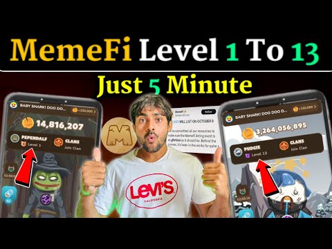 Memefi Airdrop Boost Level 1 to 13 In 5 Minute Tricks || Memefi Mining New Update || Memefi Listing