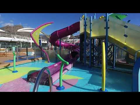 Royal Caribbean Adventure of the Seas Exterior / Outside Walking Tour - Pool / Lido Deck 4k