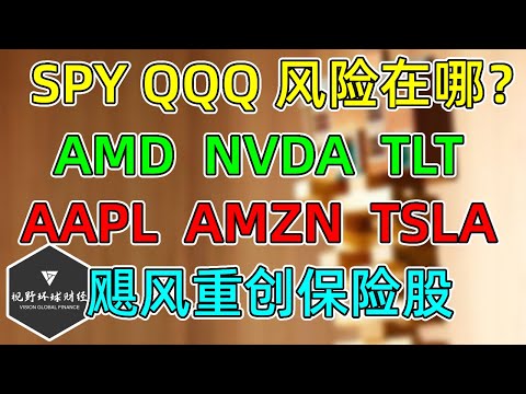 美股 SPY、QQQ风险点在哪？AAPL、AMZN、TSLA、AMD、NVDA，本周前瞻！TLT更新！飓风重创保险股！