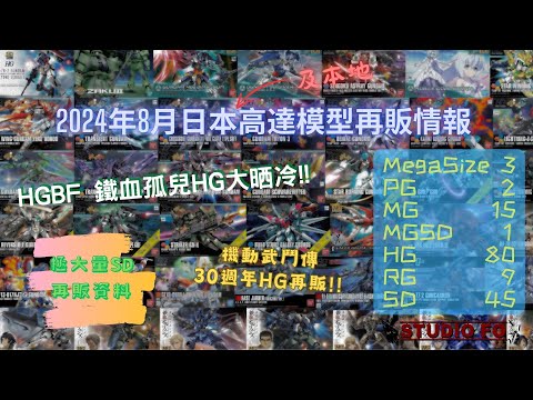 【高達再販情報】2024八月日本再販高達模型!! HGBF及鐵血大晒冷!! 有埋本地再販資料!! | gunpla reissue for Aug 2024