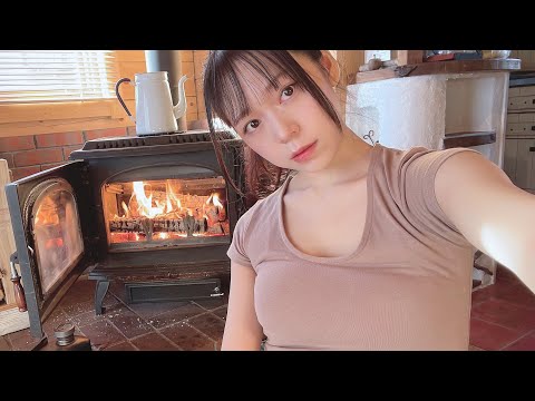 気温－6℃ 生焼けローストビーフ 失敗続きのぼっち泊【番外編】 / Roast beef dishes in lodge fireplace [Japanese solo camping girl]