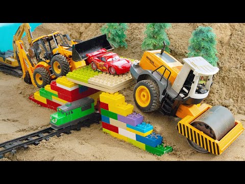 Rescue Police Car and Bridge Construction Vehicles Bulldozer,Fire Truck,Crane,Transporting Cars