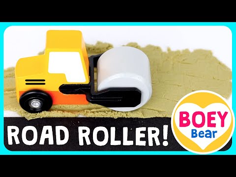 ROAD ROLLERS! Road Compactor - Kids Construction Trucks Videos for Toddlers, Steam Roller, Boey Bear