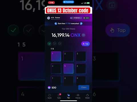 Onus daily code | onus tap tap daily code | 13 October onus daily code