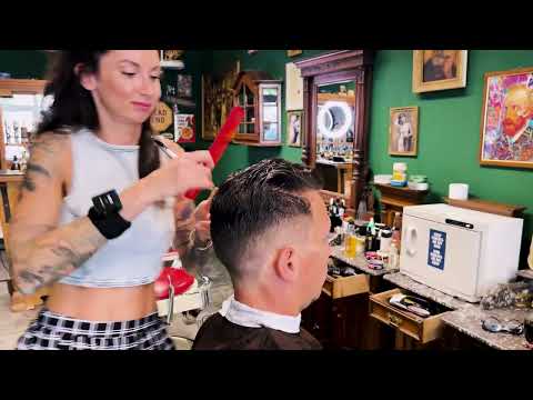 ASMR: Female Barber Gives Perfect Haircut | Ultra Relaxing Scissor Sounds & Whispering