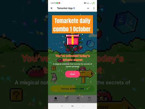 🍅Tomarket Airdrop Combo 1 October | Tomarket Daily Combo Today | Tomarket SnapShot 1 October