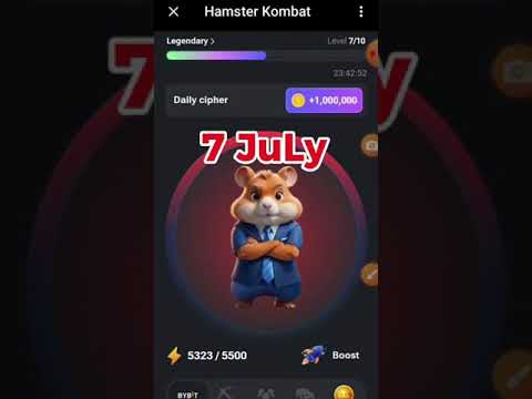 7 July daily cipher code hamster code #ciphercodes #hamsterkombat