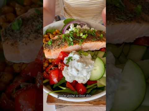 QUICK GREEK SALMON BUDDHA BOWLS | Easy High Protein Meal Prep Recipe