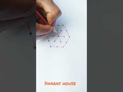 5×3dots simple flower rangoli||simple poo kolam||dharas house||#shorts