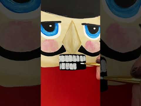 [clip] Painting teeth on a nutcracker! #acrylicpainting #beginner #tutorials #nutcracker