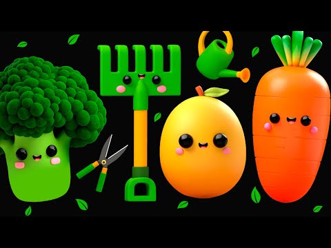 Baby Fruit Dancing in the GARDEN 🌿🌿🌿 Sensory Video 🌈💐🌹