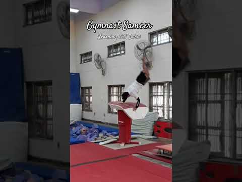 Gymnast Sameer | learning 720° Twist on Vault| re-post by Jackysagar| #trampolinist #learning #basic