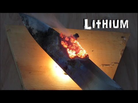 Glowing 1000 degree Knife VS  Lithium, Gallium & Crayons (Experiment)