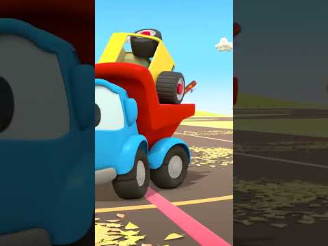 Leo the truck builds the pushback tractor at the airport. Funny cartoons for kids #shorts #cartoons