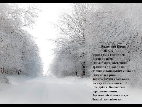 Валентин Бичко.  Зима. Вчимо вірш он-лайн з дітьми.