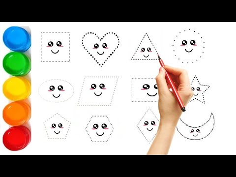 Shapes drawing for kids, Educational video, colors for toddlers, Learn 2d shapes, Preschool Learning