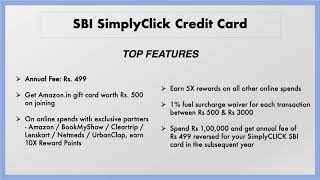 SBI SimplyClick Credit Card Best for Online Shopping 2025