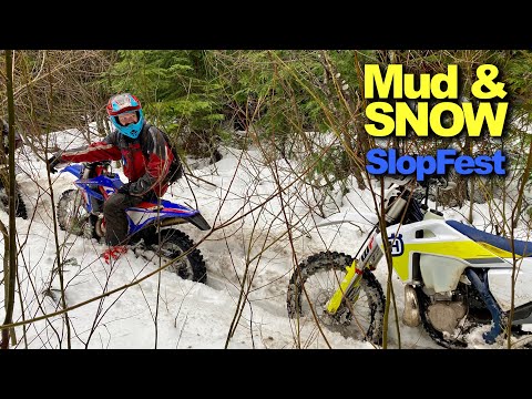 Searching for the SNOW LINE [an Enduro MUD & SNOW SLOP-FEST] TX300i, Beta Xtrainer