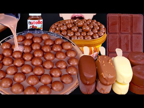 ASMR MALTESERS DUBAI CHOCOLATE ICE CREAM NUTELLA DESSERT MUKBANG두바이 초콜릿 먹방ドバイチョコレート 咀嚼音EATING SOUNDS