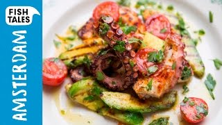 Grilled OCTOPUS & Avocado Salad | Bart van Olphen