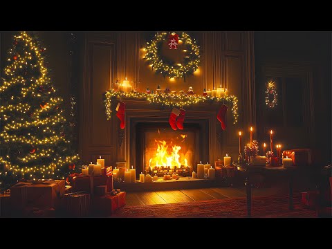 Christmas Fireplace Sounds 🔥 Relaxing Christmas Ambience 🎅🎄Crackling Christmas Fireplace