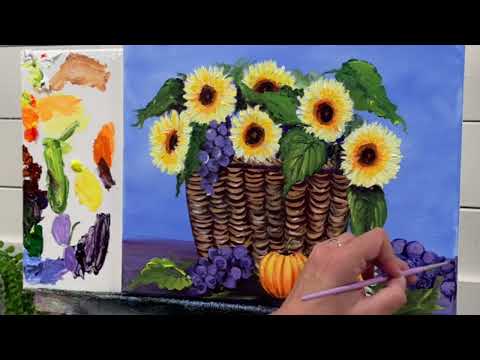 How To Paint An Autumn Harvest Basket   | Acrylic Painting Tutorial