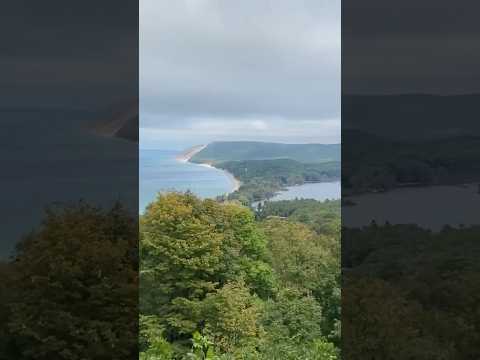 View of Lake Michigan and Sleeping Bear Dunes from South Bar Lake Overlook!