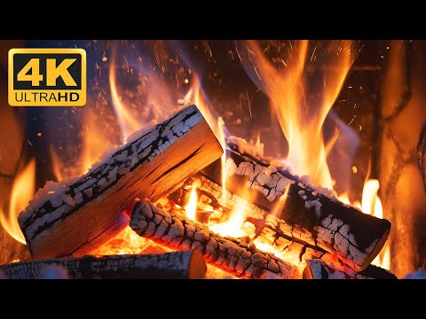 🔥 Fireplace 4K UHD! Christmas Fireplace with Crackling Fire Sounds. Fireplace Ambience