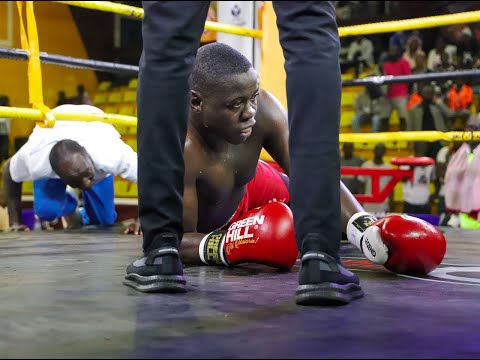 UBF Boxing Champions League, IDRIS MUKIIBI (Kololo BC) KOs MEDDIE LUBEGA (Lukanga BC). Light Heavy.